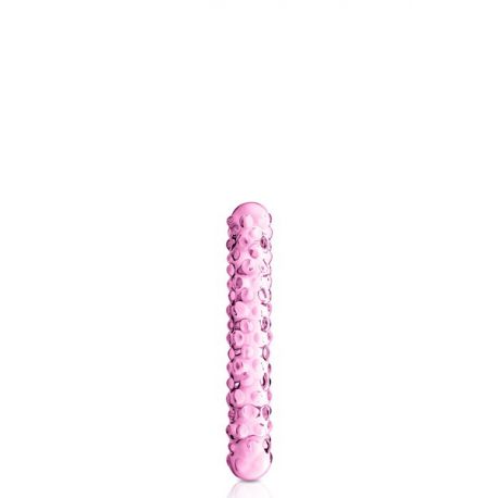 Dildo perlé en verre rose 17cm N°6 - Glossy Toys