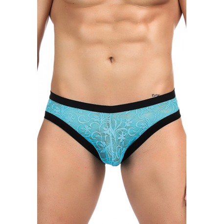 SLIP HOMME DENTELLE TURQUOISE