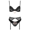 Ensemble soutien-gorge à armatures, porte-jarretelles et string Rio - Cottelli- Taille S