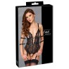 Body en dentelle ouvert de Cottelli BONDAGE avec 2 jarretelles amovibles et 4 liens de fixation.
