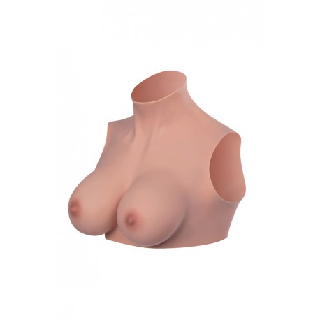 BUSTE SEINS RÉALISTES COL HAUT PEAU FONCÉ