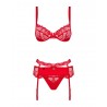ENSEMBLE 3 PCS HEARTINA ROUGE L/XL - OBSESSIVE