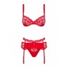 ENSEMBLE 3 PCS HEARTINA ROUGE L/XL - OBSESSIVE