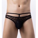 String Transparent Hollowout Noir