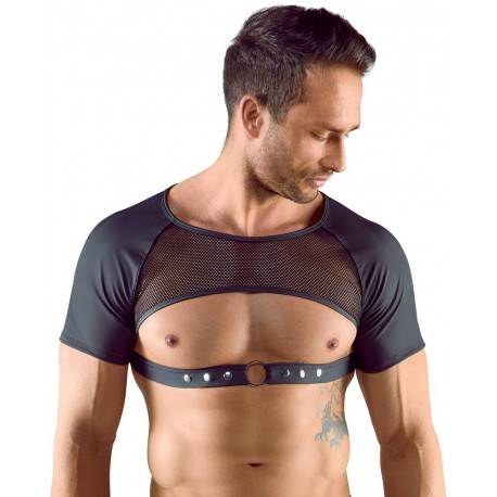 crop top en lycra et résille - Svenjoyment