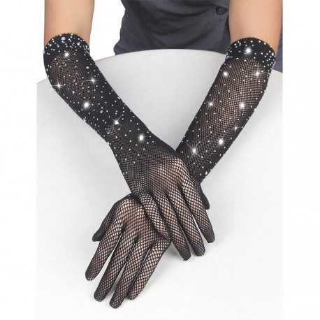 GANTS SHINE TRANSPARENTS NOIRS S/M - SUBBLIME