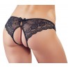 Joli slip ouvert NOIR dentelle de fleurs COTTELLI XL