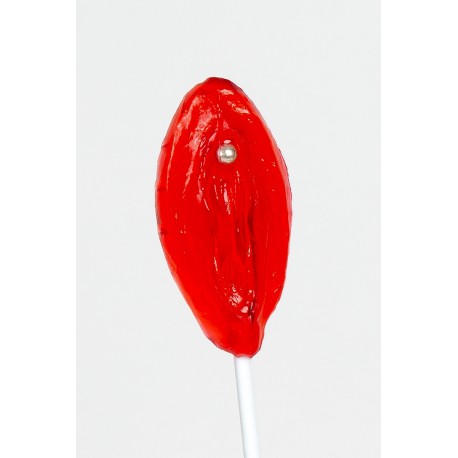 Sucette en forme de vagin à la fraise