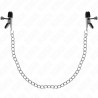 KINK - PINCES À TETONS - chaine plate argent 34 CM