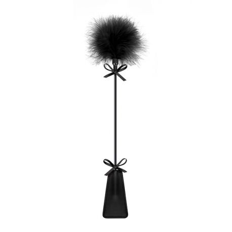 Cravache tapette pompon noire Sweet Caress