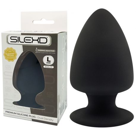 Plug Anal Noir Double Densité L - Ø 7,2 cm Silexd