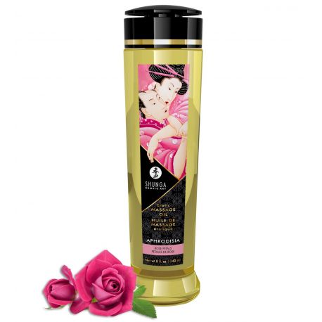 Huile de massage érotique Aphrodisiaque rose SHUNGA