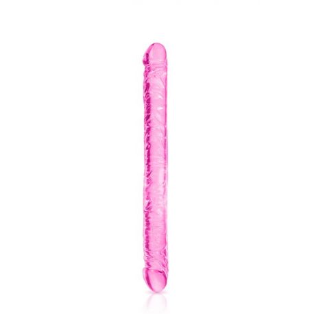Double dong veiné de 34cm en jelly 2 couleurs aux choix Pure Jelly