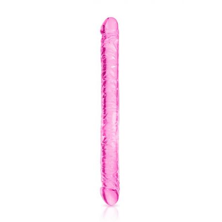 Double dong veiné de 44cm en jelly 2 couleurs aux choix Pure Jelly